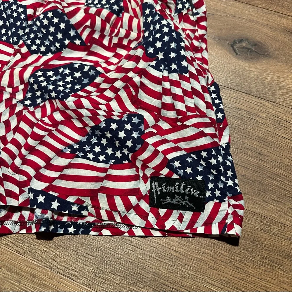 Primitive Prints Hermosa Beach Vintage American Flag Swim/Board Shorts Size XL‎
